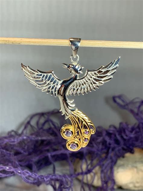 Phoenix Necklace, Celtic Jewelry, Bird Pendant, Firebird Jewelry ...