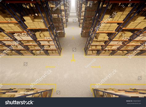 Warehouse Interior Racks Crates Stock Illustration 336055841