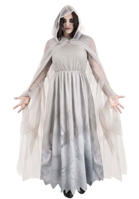 Adult Lady in White Ghost Costume | Adult Ghost Costumes