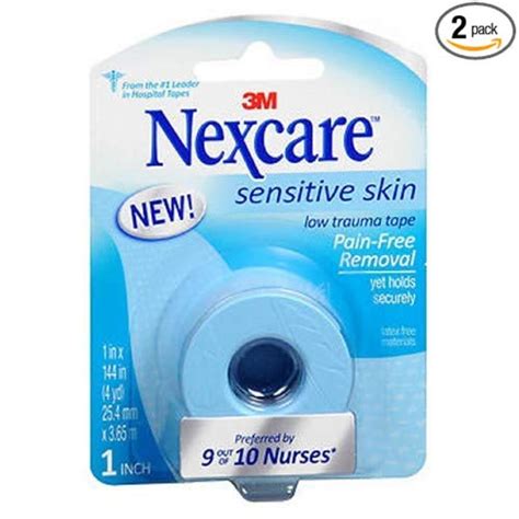 Sensitive Skin Tape, 1 in x 4 yds (Pack of 2), Ideal for those with ...