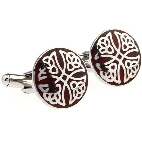 stainless steel rosewood Designer cufflinks for men Round cuff links ...