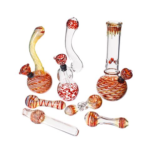 Red Party Glass Bongs and Pipes Set | Bongin.com | Bongin.com