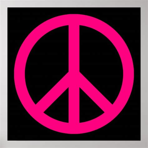 Pink Peace Sign Poster | Zazzle