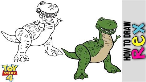 Toy Story 4 🦖 How To Draw Rex From Toy Story 4 🦖 Easy Cute Drawing ...