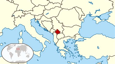 Large location map of Kosovo in the World | Kosovo | Europe | Mapsland ...