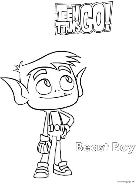 Beast Boy Teen Titans Coloring page Printable