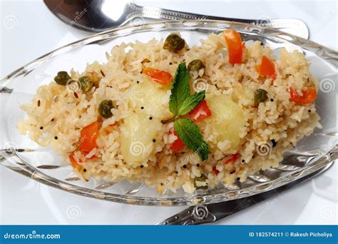 Indian Veg Biryani, Veg Pulav, Indian Vegetable Pulao Stock Image ...