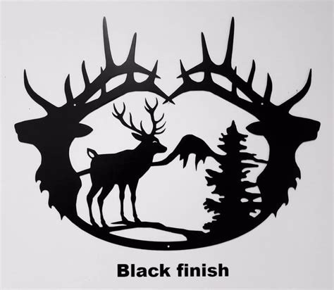 AN17F Wildlife Elk Scene | Silhouette art, Deer wall art, Wood burning ...