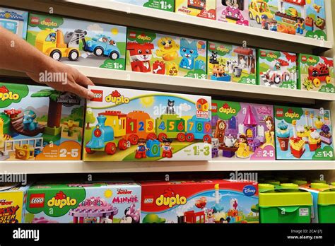 Lego Duplo boxes in a toyshop Stock Photo - Alamy