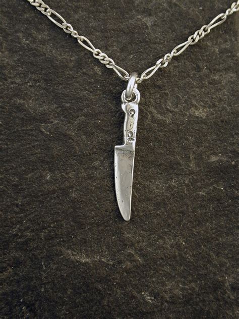 Sterling Silver Kitchen Knife Pendant on a Sterling Silver Chain - Etsy