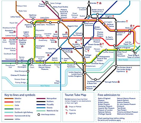 London Underground with tourist stops | London tube map, London tourist ...