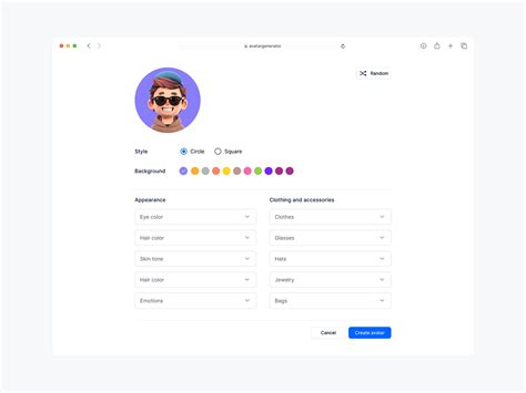 Avatar Generator 🦸🏻 by Dmitry Sergushkin on Dribbble