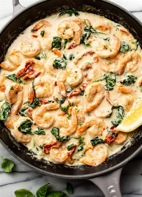 Easy Creamy Tuscan Shrimp Recipe • Salt & Lavender