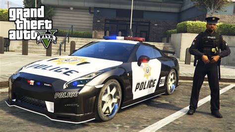 GTA 5 Mods - PLAY AS A COP MOD!! GTA 5 Police Nissan GT-R NISMO LSPDFR ...