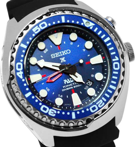 New Seiko Prospex Kinetic GMT Stainless Steel PADI Diver's Men's Watch ...