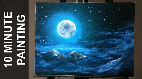 Painting Moonlit Clouds in a Starry Night Sky with Acry... | Doovi