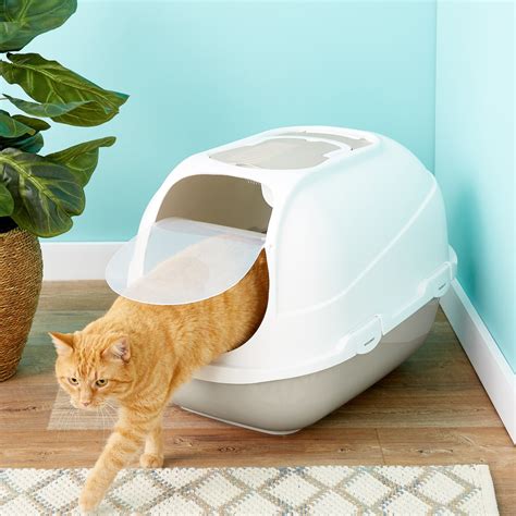 Frisco Deluxe Hooded Cat Litter Box with Scoop, Gray, Extra Large 25-in ...