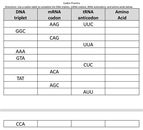 Dna Triplet Codon Table | Awesome Home