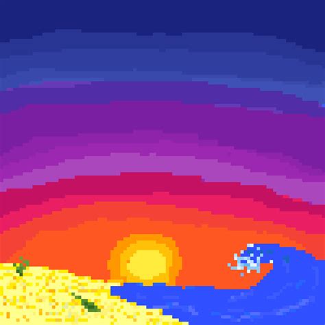 Sunset Beach Pixeljoint Pixel Art Landscape Pixel Art | The Best Porn ...