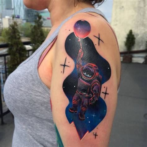 Psychedelic Astronaut Tattoo by Giena Todryk Blackwork, Astronaut ...