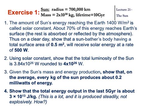 Solved = Lecture 21- The Sun Sun: radius = 700,000 km | Chegg.com