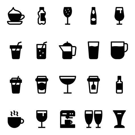 Glyph icons for drink. 20410399 Vector Art at Vecteezy