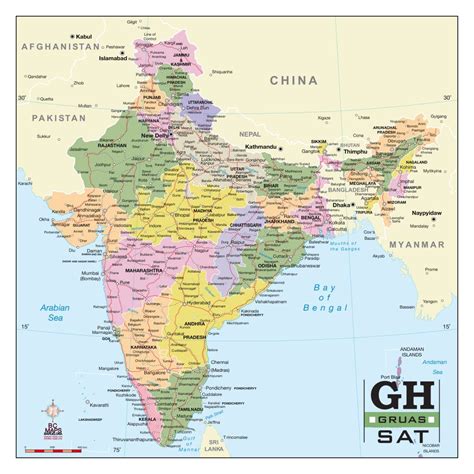 India mapa vectorial illustrator eps - Bc Maps mapa vectorial eps