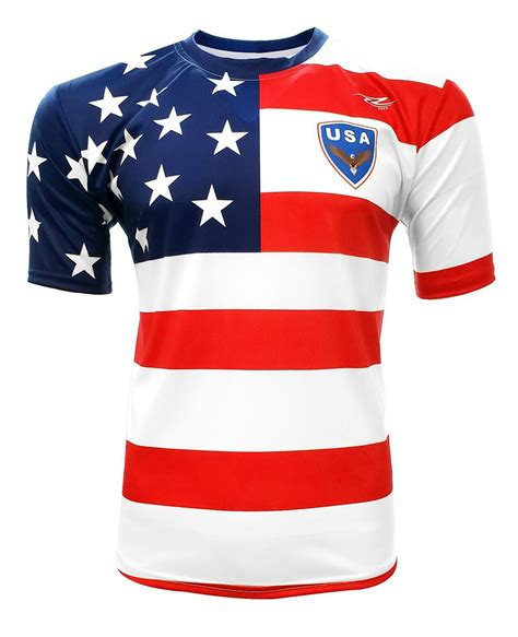 Men's USA Fan Soccer Jersey Color White/Red/Blue - Soccer-World Cup