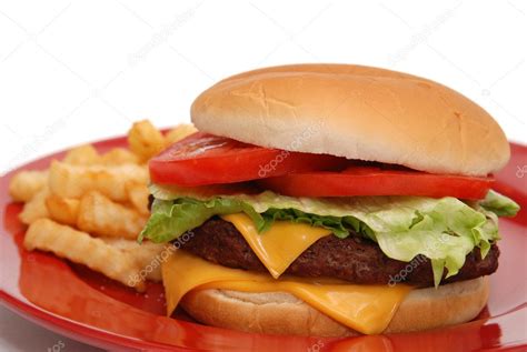 Cheeseburger and Fries — Stock Photo © dehooks #3160091