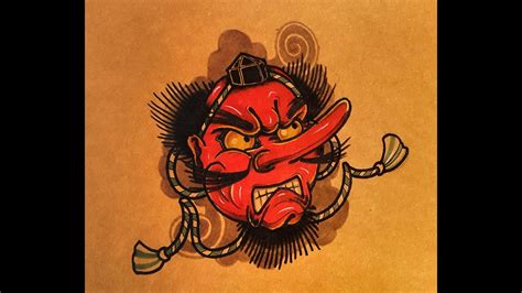 How to Draw a Tengu Mask - YouTube