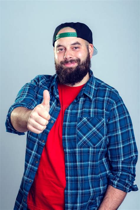 Bearded Man with Baseball Cap is Smiling Stock Photo - Image of hipster ...