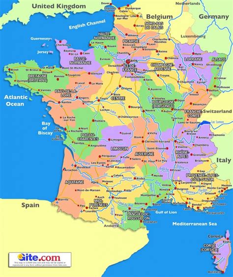 Printable Map Of France With Cities And Towns | Printable Maps