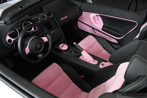 Black & pink car interior. Want. Just needs to be a hotter pink ...