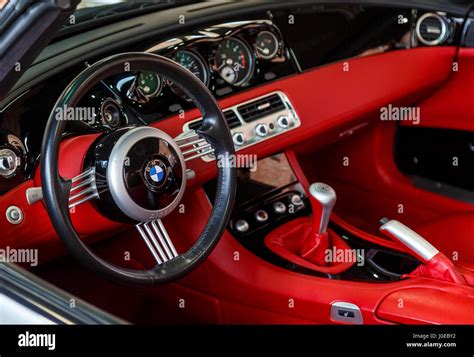 BMW Z8, Retro Roadster Styling, black and red interior. At the 2017 ...