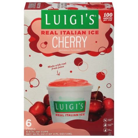 Luigi's Cherry Real Italian Ice 6 - 6 fl oz Cups, 6 ct / 6 fl oz - Pick ...