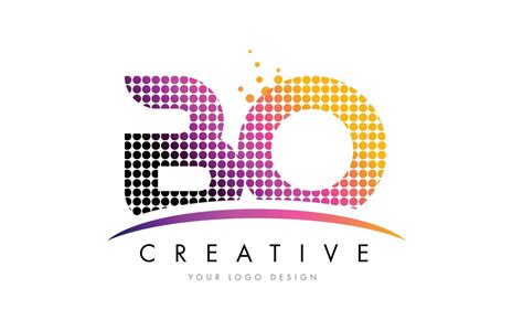 BO B O Letter Logo Design with Magenta Dots and Swoosh 4873539 Vector ...