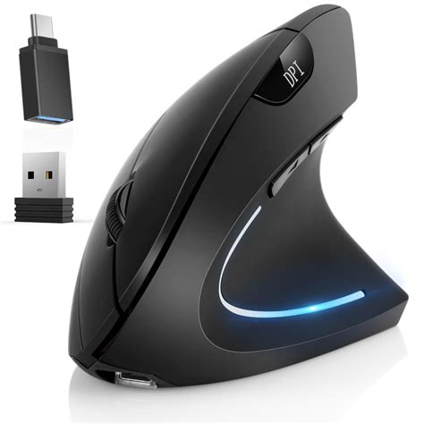 Ergonomic Mouse, Hommie Bluetooth 4.0 Rechargeable 2.4GHz Wireless ...