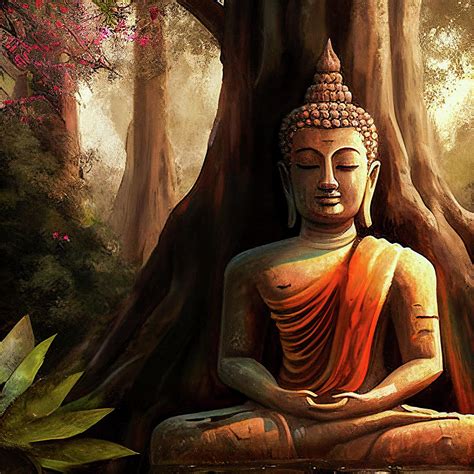 Buddha under the Bodhi Tree Digital Art by Billy Bateman - Pixels