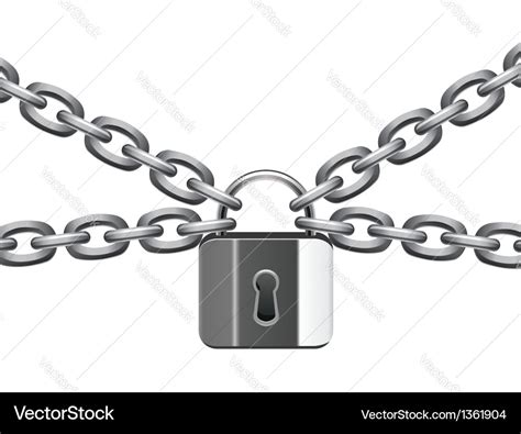 Chain and padlock Royalty Free Vector Image - VectorStock