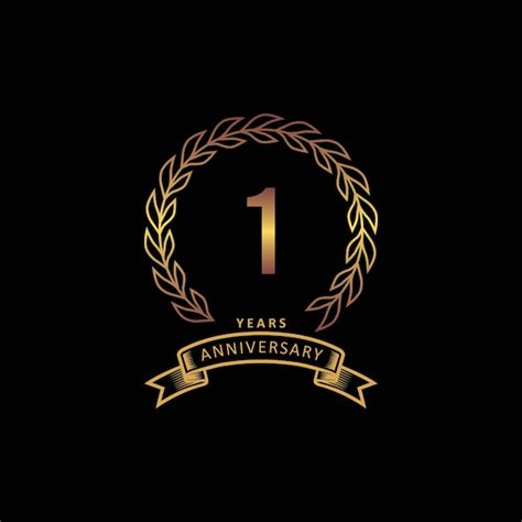 Premium Vector | 1st anniversary logo with gold and black background