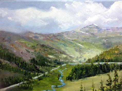 Mountain Landscape, Mountain Valley Painting, Canvas Painting, Large ...