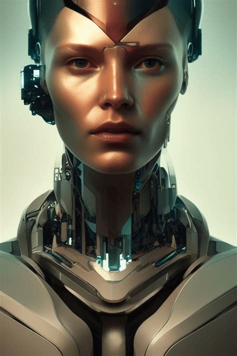 Digital Graphic Future Cyborg Human Portrait · Creative Fabrica