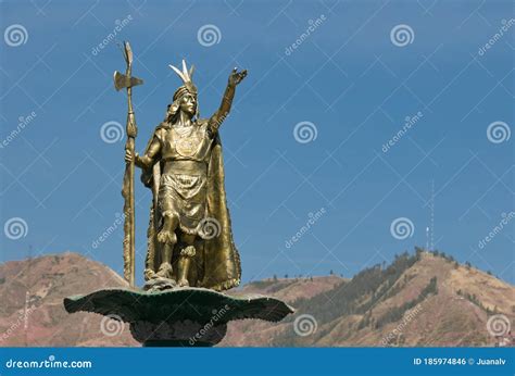 A Statue Of Atahualpa On Island Of The Sun In Bolivia. Editorial Image ...