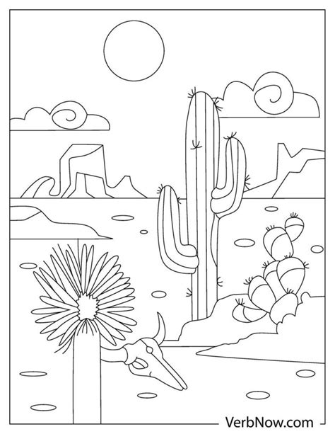 Free DESERT LANDSCAPE Coloring Pages for Download (Printable PDF)