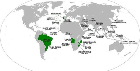 Map of all territories of the Portuguese Empire (1419–1999) : europe