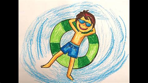 Painting summer for kids | How to draw swimming pool fun 2 | Art for ...