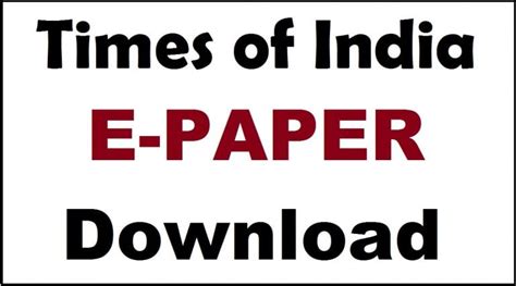 The Times of India Epaper PDF Download Epaper.timesgroup.com