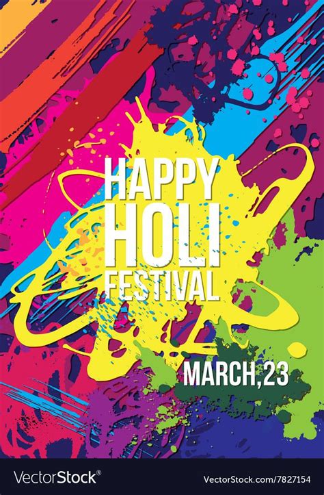 Holi festival poster template. Vector illustration for flyer, brochure ...