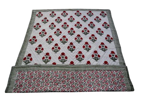 Multicolor Red Floral Reversible Cotton Quilt, Size: 90*108, Rs 1800 ...