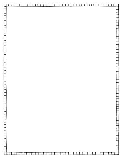 Page Border Template - Squares - Black and White - Tim's Printables